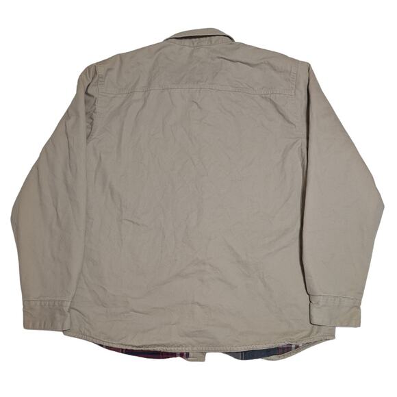 Vintage Woolrich Shirt Mens XL Shacket Plaid Lined Tan Chore Barn Work Jacket - Picture 6 of 8